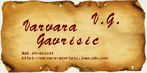 Varvara Gavrišić vizit kartica